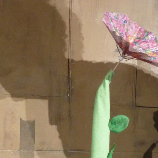 Blomst og skygge af mand