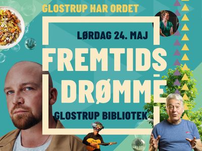 Collage med logo for Glostrup har Ordet, Hans Laurens og Morten Pape