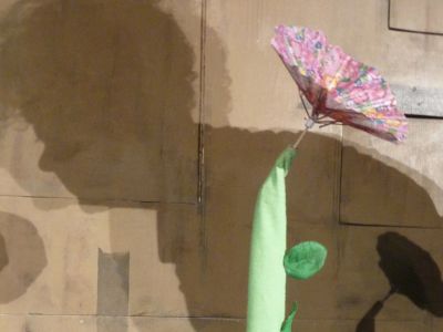 Blomst og skygge af mand