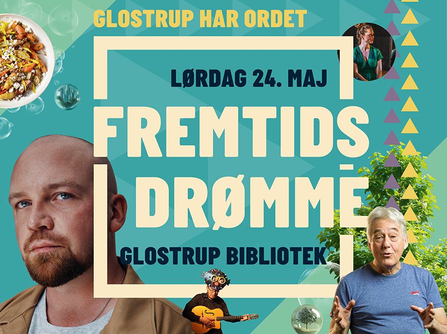 Collage med logo for Glostrup har Ordet, Hans Laurens og Morten Pape